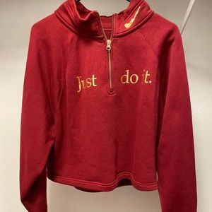 Red Nike crop sweater
